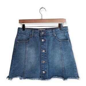 Blank Paige Y2K Denim Button Down Mini Skirt Size S